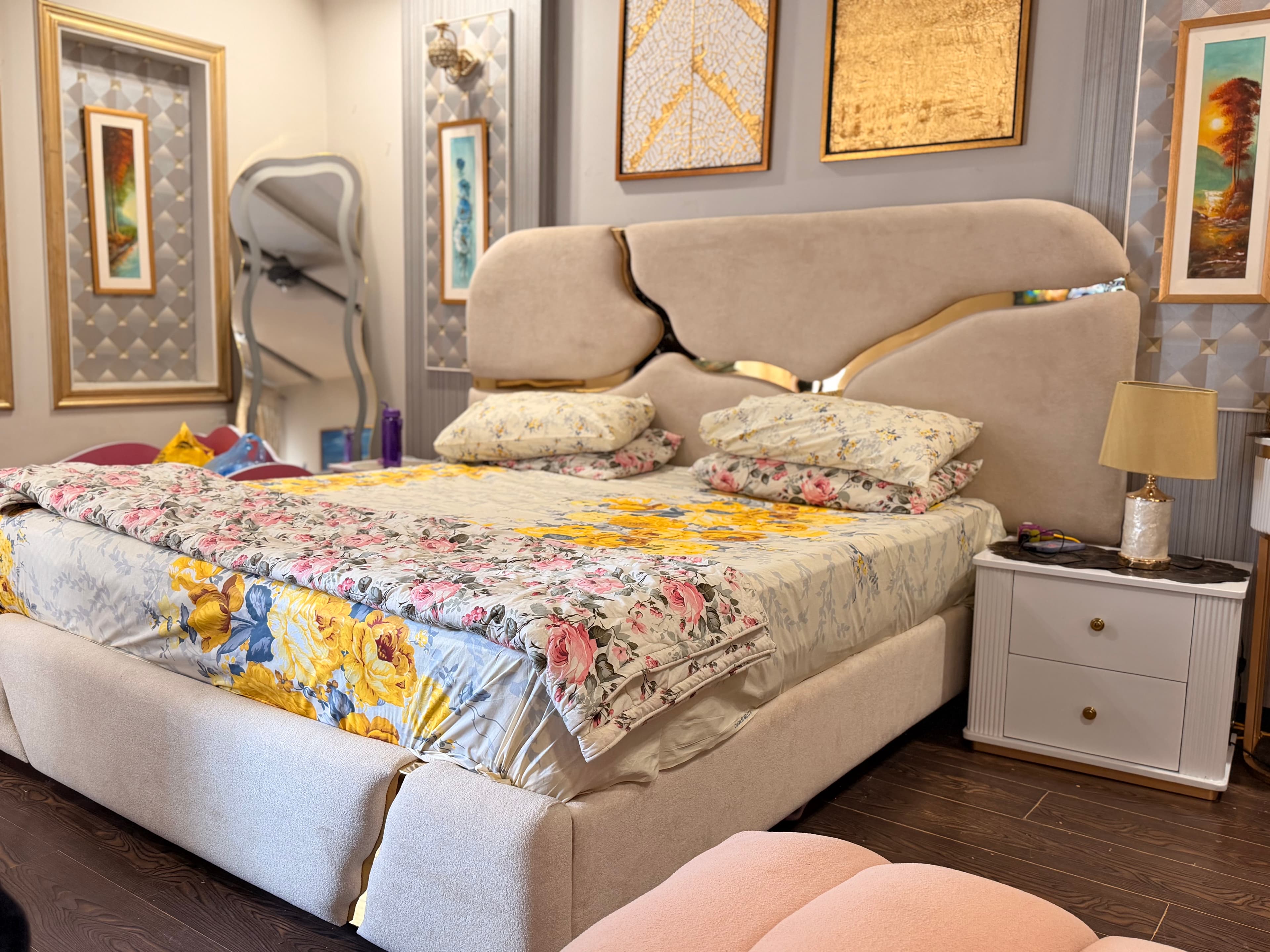 Warm wooden furniture in a cozy room